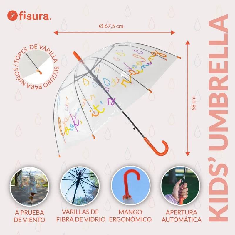 PARAGUAS INFANTIL LOOK ITS RAINING.