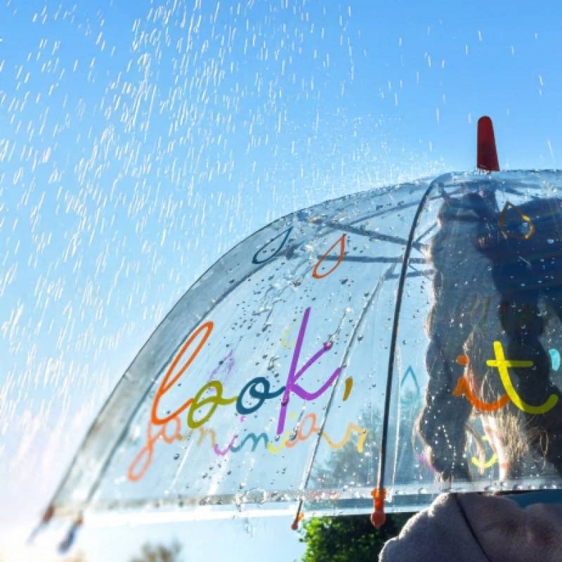 PARAGUAS INFANTIL LOOK ITS RAINING.