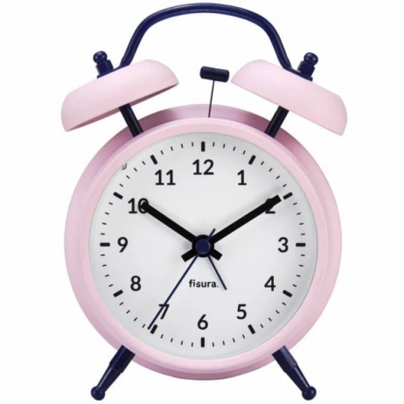 RELOJ DESPERTADOR RETRO ROSA/AZUL
