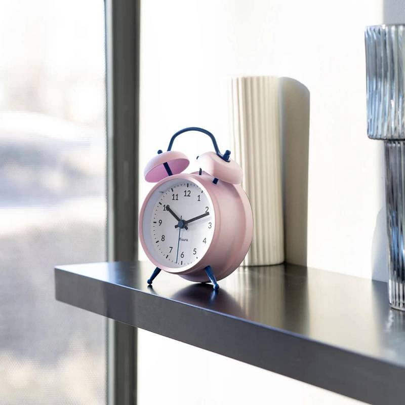 RELOJ DESPERTADOR RETRO ROSA/AZUL