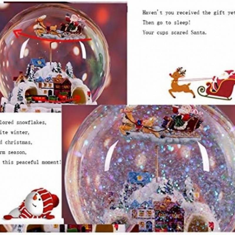 BOLA CRISTAL SANTA CLAUS EN TRINEO