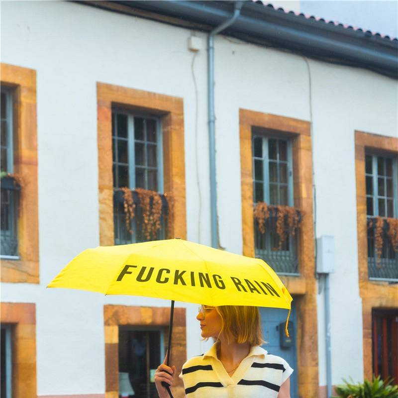 PARAGUAS PLEGABLE FUCKING RAIN AMARILLO 