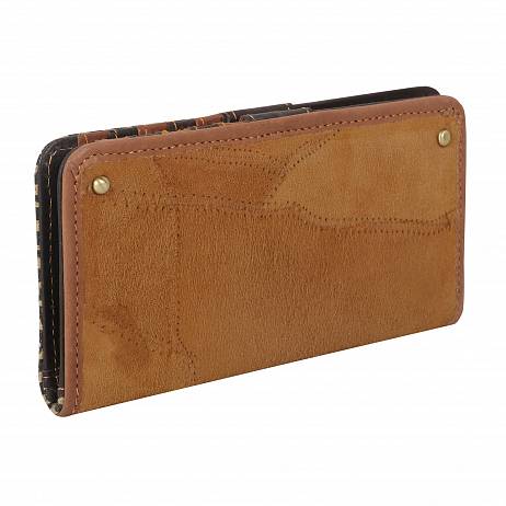 CARTERA CUERO RECICLADO MARRN