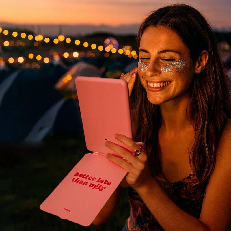 ESPEJO LED PORTTIL BETTER LATE THAN UGLY.