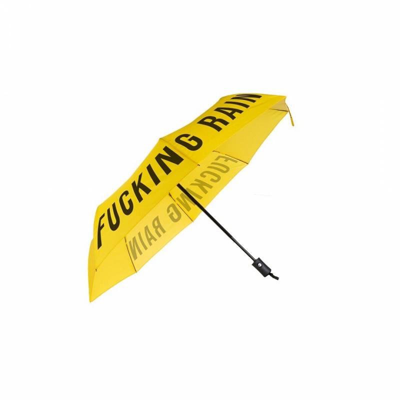 PARAGUAS PLEGABLE FUCKING RAIN AMARILLO 