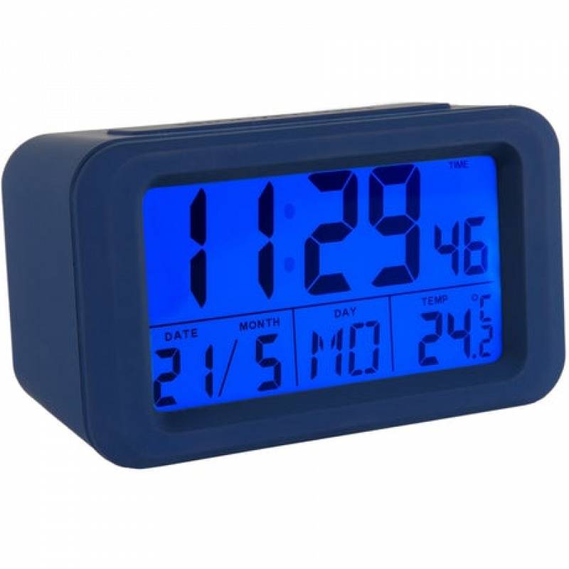 RELOJ DESPERTADOR DIGITAL AZUL