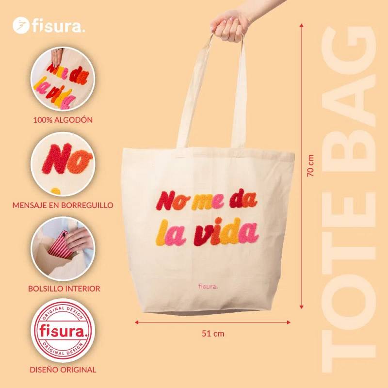 TOTE BAG NO ME LA VIDA. 