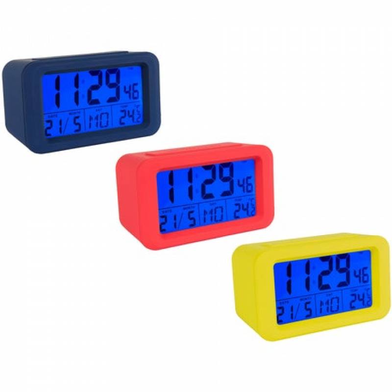 RELOJ DESPERTADOR DIGITAL AZUL