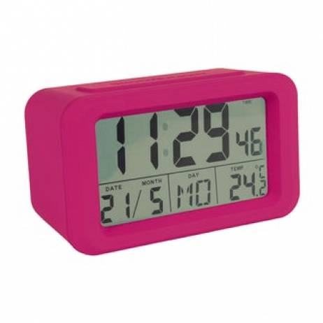 RELOJ DESPERTADOR DIGITAL FUCSIA