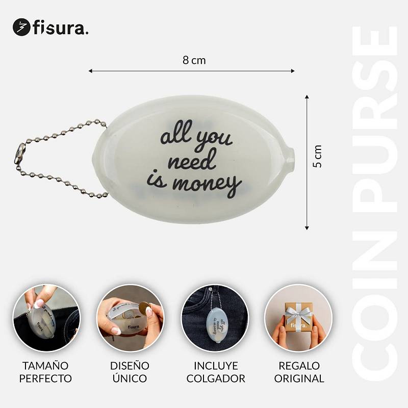 MONEDERO RETRO ALL YOU NEED IS MONEY.