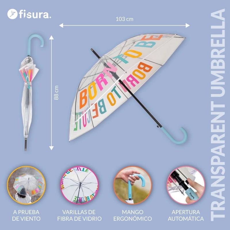 PARAGUAS TRANSPARENTE BORN TO BE CUTE.