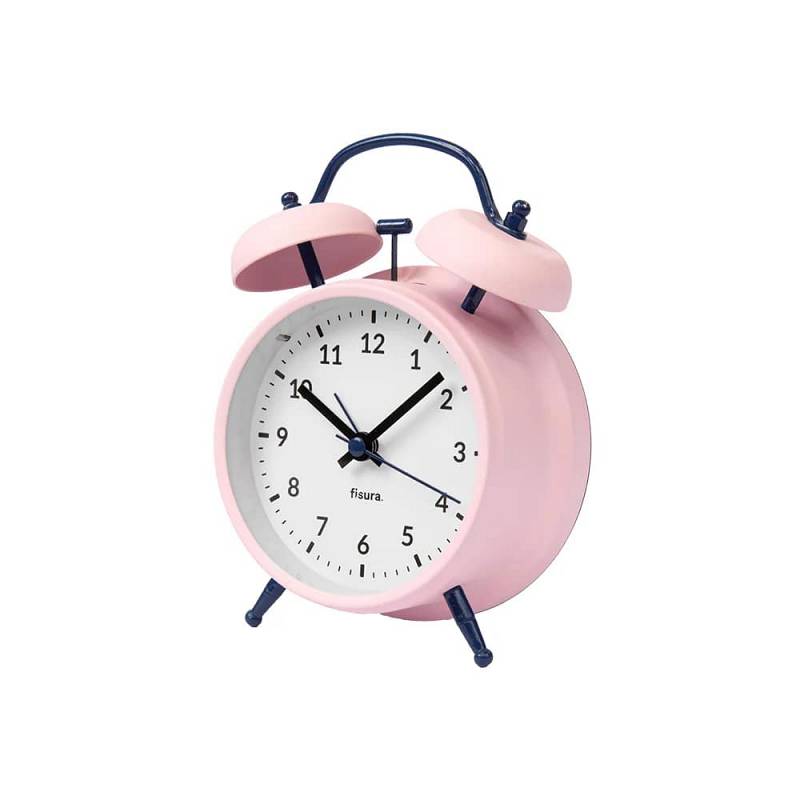 RELOJ DESPERTADOR RETRO ROSA/AZUL