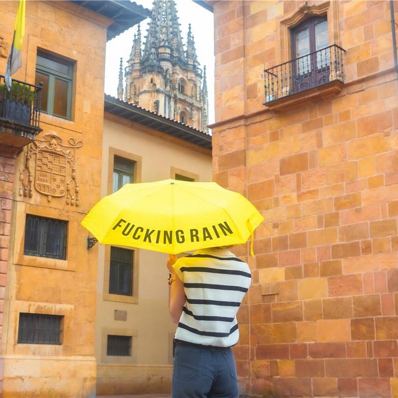 PARAGUAS PLEGABLE FUCKING RAIN AMARILLO 